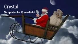  Presentation with nighttime - Colorful PPT theme enhanced with santa in his sleigh flying backdrop and a navy blue colored foreground
