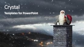  Presentation with santa - Audience pleasing presentation theme consisting of santa is coming mixed media backdrop and a dark gray colored foreground