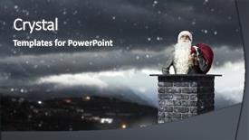  Presentation with santa - PPT theme having santa is coming mixed media background and a dark gray colored foreground