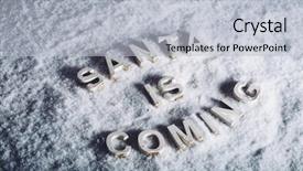  Presentation with white clay tiled roof - PPT theme featuring santa is coming writing background and a light gray colored foreground