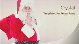  Presentation with secret - PPT theme having santa keeping a secret background and a  colored foreground