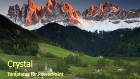  Presentation with village - Slide set consisting of santa maddalena village in front background and a tawny brown colored foreground