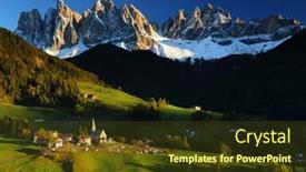  Presentation with village - Slide deck consisting of santa-maddalena-village-in-front background and a tawny brown colored foreground