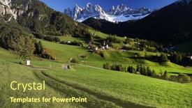  Presentation with santa - Colorful presentation theme enhanced with santa-maddalena-village-val-di backdrop and a tawny brown colored foreground