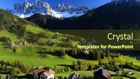  Presentation with village - Cool new slides with santa-maddalena-village-val-di backdrop and a tawny brown colored foreground