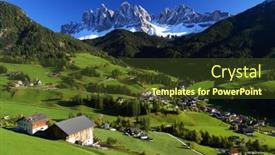  Presentation with village - PPT layouts having santa-maddalena-village-val-di background and a tawny brown colored foreground
