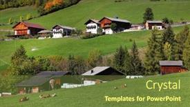  Presentation with santa - Presentation theme featuring santa-maddalena-village-val-di background and a tawny brown colored foreground