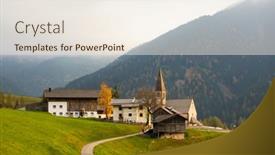  Presentation with magical - Presentation design having santa-maddalena-village-with-magical background and a sky blue colored foreground