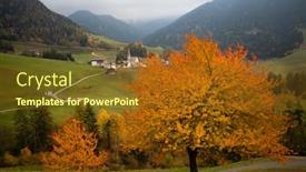  Presentation with magical - PPT theme enhanced with santa-maddalena-village-with-magical background and a tawny brown colored foreground