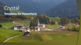  Presentation with magical - Audience pleasing theme consisting of santa-maddalena-village-with-magical backdrop and a ocean colored foreground