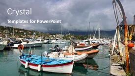  Presentation with coastal - PPT theme with santa-margherita-ligure-italy-europe background and a light blue colored foreground