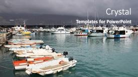  Presentation with coastal - Presentation theme consisting of santa-margherita-ligure-italy-europe background and a gray colored foreground