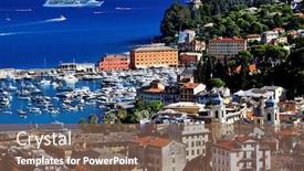  Presentation with italian - Colorful PPT layouts enhanced with santa-margherita-ligure-resort backdrop and a violet colored foreground