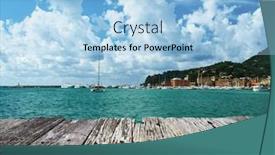  Presentation with santa - Colorful PPT theme enhanced with santa-margherita-ligure-town backdrop and a light blue colored foreground