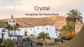  Presentation with catholic history santa maria - Beautiful slide deck featuring santa maria church in betancuria backdrop and a lemonade colored foreground