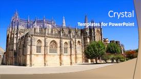  Presentation with monastery - Theme enhanced with santa-maria-da-vitoria-monastery background and a cobalt blue colored foreground