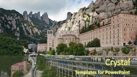  Presentation with santa - Presentation design having santa maria de montserrat abbey background and a  colored foreground