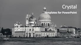  Presentation with church sale - Audience pleasing PPT theme consisting of santa maria della salute church backdrop and a  colored foreground