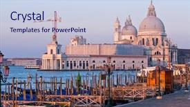  Presentation with venice - Audience pleasing presentation consisting of santa maria della salute church at grand canal venice morning backdrop and a sky blue colored foreground