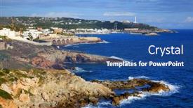  Presentation with santa - PPT layouts having santa-maria-di-leuca-puglia background and a ocean colored foreground