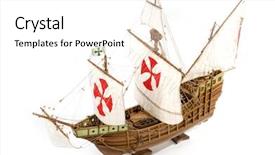  Presentation with columbus - Presentation having colonial flag - santa maria from christopher columbus background and a white colored foreground
