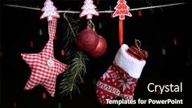  Presentation with christmas black - Presentation theme consisting of santa mitten and christmas accessories on black background with lights background and a black colored foreground