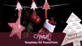  Presentation with christmas black - Beautiful PPT theme featuring santa mitten and christmas accessories on black background with lights backdrop and a tawny brown colored foreground
