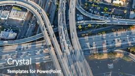  Presentation with downtown los angeles - Amazing presentation theme having santa monica 10 freeway backdrop and a gray colored foreground