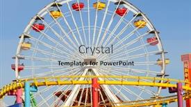  Presentation with ferris wheel - Beautiful presentation design featuring santa-monica-ca-march-13 backdrop and a light blue colored foreground