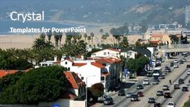  Presentation with los angeles - PPT theme with santa monica los angeles california background and a seafoam green colored foreground