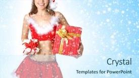  Presentation with sexy santa claus young muscular - Theme having santa over the christmas background background and a cool aqua colored foreground