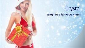  Presentation with sexy - Presentation theme featuring santa over the christmas background background and a  colored foreground
