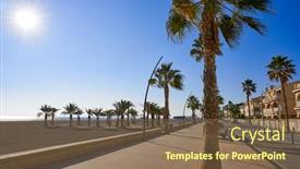  Presentation with santa - PPT theme having santa-pola-tamarit-beach background and a violet colored foreground