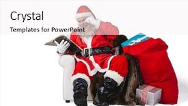  Presentation with reading bible - Cool new presentation theme with santa reading bible with sack backdrop and a white colored foreground