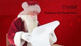  Presentation with santa - PPT theme featuring santa reads a long list background and a  colored foreground