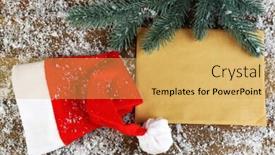  Presentation with snowflakes - Beautiful PPT layouts featuring santa-red-hat-with-snowflakes backdrop and a yellow colored foreground