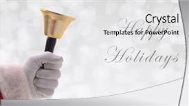  Presentation with gold bokeh - Beautiful slide set featuring santa ringing a gold bell backdrop and a white colored foreground