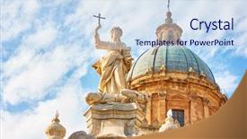  Presentation with santa - Presentation consisting of santa rosalia statue in front background and a sky blue colored foreground