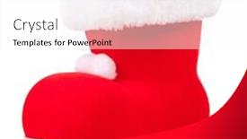  Presentation with shoe - Slide set with santa's shoe on white background background and a white colored foreground