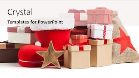  Presentation with shoe - Slide deck consisting of santa's shoe on white background background and a sky blue colored foreground