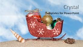  Presentation with santa sleigh - Slide deck enhanced with santa-s-sleigh-loaded background and a light blue colored foreground