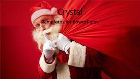  Presentation with santa - Audience pleasing theme consisting of santa showing shh gesture while backdrop and a crimson colored foreground