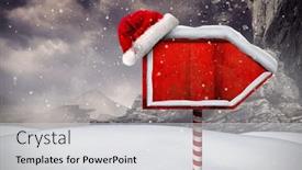  Presentation with north pole - Presentation theme consisting of santa-sign-in-north-pole background and a light gray colored foreground