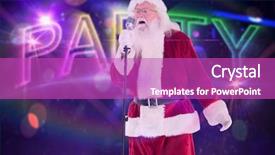  Presentation with santa - Presentation having santa sings like a superstar background and a purple colored foreground