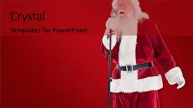  Presentation with sexy santa woman red - Colorful slide deck enhanced with santa sings like a superstar backdrop and a crimson colored foreground