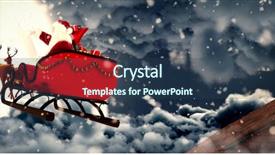  Presentation with snow covered trees and falling - Audience pleasing presentation theme consisting of santa sleigh - snow falling against moon shining backdrop and a ocean colored foreground