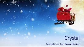  Presentation with white dove clouds - Amazing presentation having santa sleigh - snow falling against white clouds backdrop and a light blue colored foreground