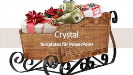  Presentation with santa sleigh - Slides featuring santa sleigh filled with presents background and a coral colored foreground