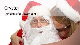  Presentation with kiss - PPT theme having santa surprised by a kiss background and a  colored foreground