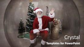  Presentation with social distancing - Presentation theme featuring santa-trapped-in-a-snow background and a tawny brown colored foreground